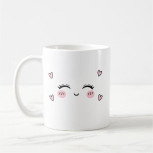 Café Caneca de Rosto Sorridente Fofo  Coração Macio Est