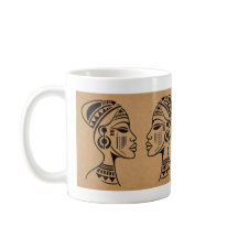 Caneca de Rosto Tribal Africano Abstrato | Linha M