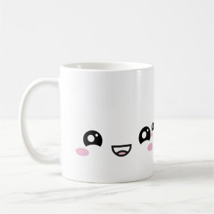 Café Caneca de Rostos de Anime Kawaii – Personagens Fof