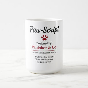 Café Caneca de roteiro de gato engraçado