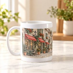 Café Caneca de Rua Arquitetônica Esboço de Cidade