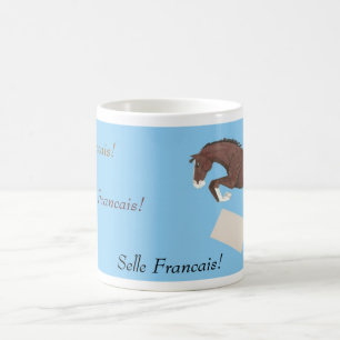 Café Caneca de salto do cavalo de Selle Francais