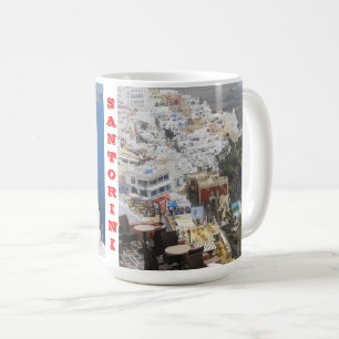 Café Caneca de Santorini da ilha da piscina