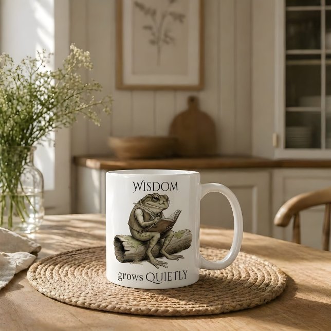 Café Caneca de Sapo - "A Sabedoria Cresce Silenciosamen (Criador carregado)
