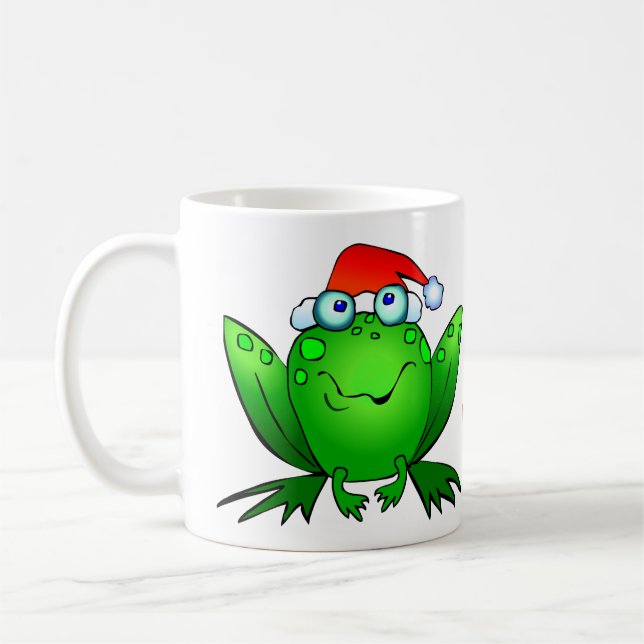 Café Caneca de Sapo de Desenho Animado Férias Alegres (Esquerda)