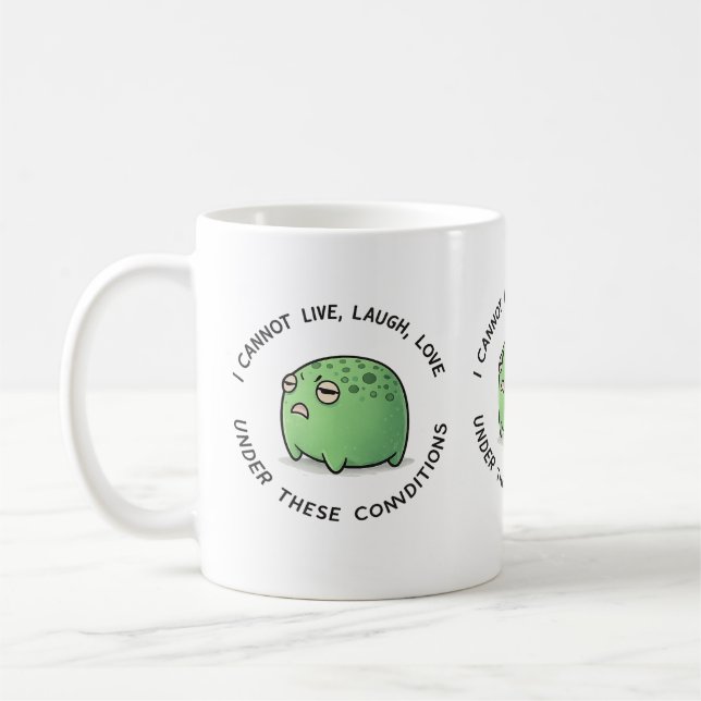 Café Caneca de Sapo Mal-Humorado Engraçado – Não Posso  (Esquerda)