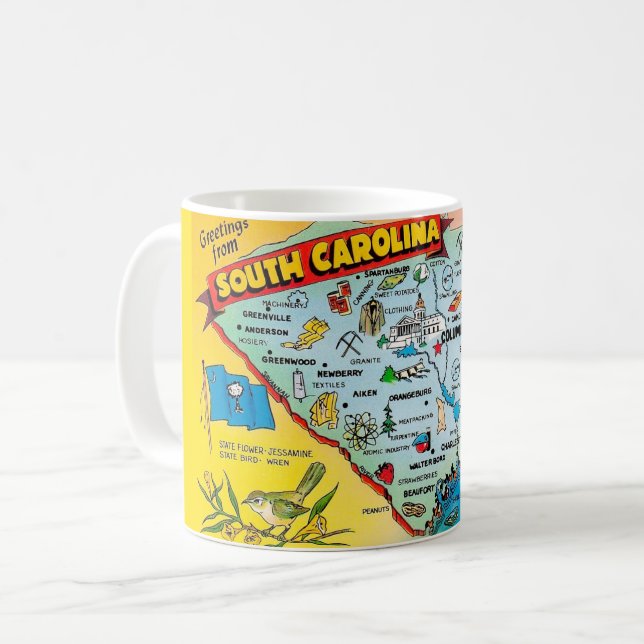Café Caneca de Saudações da Carolina do Sul (Frente Esquerda)