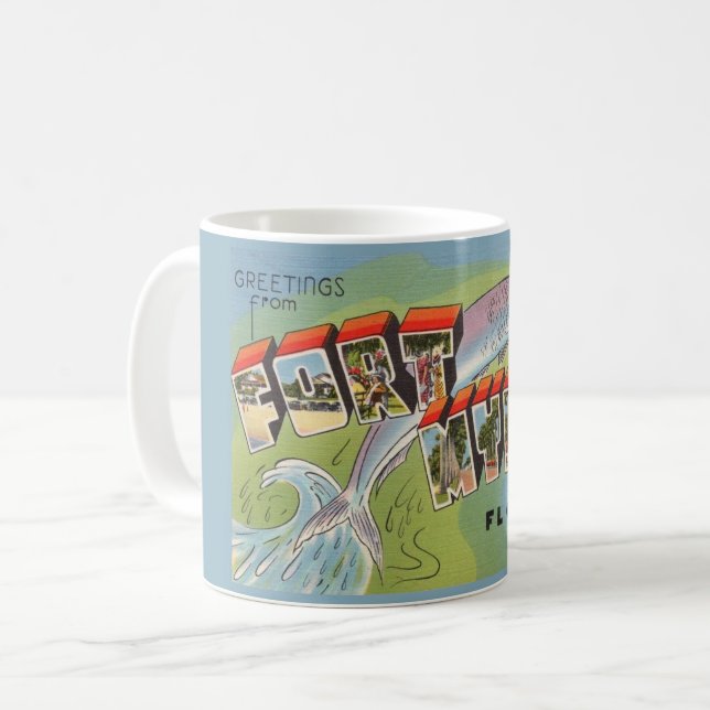Café Caneca de Saudações de Ft. Myers Flórida (Frente Esquerda)