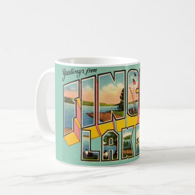 Café Caneca de Saudações Finger Lakes Nova York (Frente Esquerda)