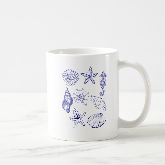 Café Caneca de Seashell Náutica - Copo Oceano de Arte d (Direita)