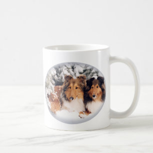 Café Caneca de Shelties da neve