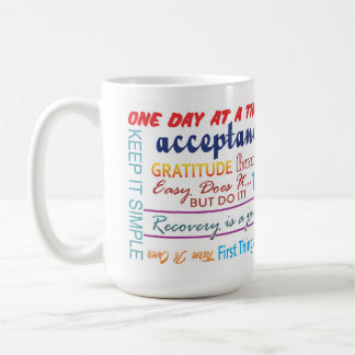 Café Caneca de slogans de recuperação em 12 passos 25z