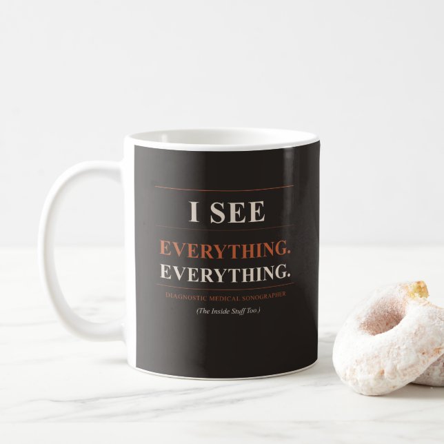Café Caneca de Sonógrafo - Eu Vejo Tudo - Presente Dive (Com Donut)
