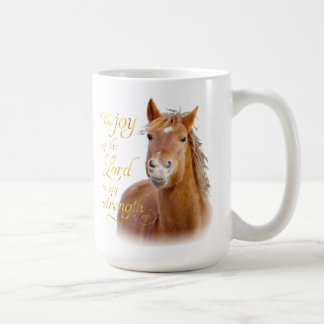 Café Caneca de sorriso do verso da bíblia do cavalo