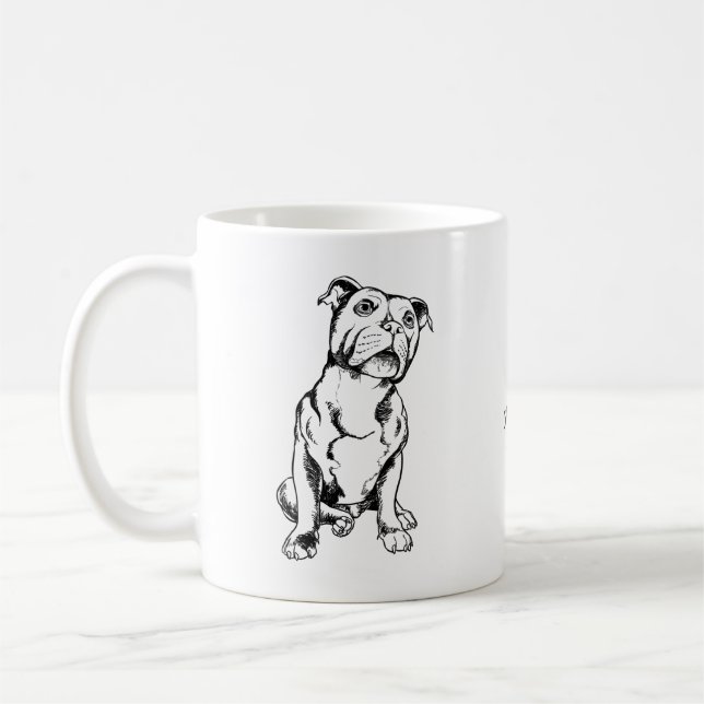 Café Caneca de Staffordshire bull terrier (Esquerda)