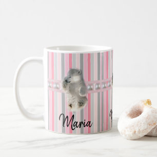 Café Caneca de Stripe do Pastel do Urso Polar
