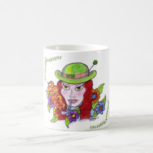Café Caneca de Tattoo Flash da Dama Leprechaun