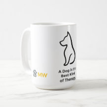 Caneca de Terapia Canina – Arte de Linha Minimalis