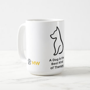 Café Caneca de Terapia Canina – Arte de Linha Minimalis