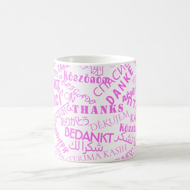 Café Caneca de Texto de Agradecimento em Múltiplos Idio (Centro)