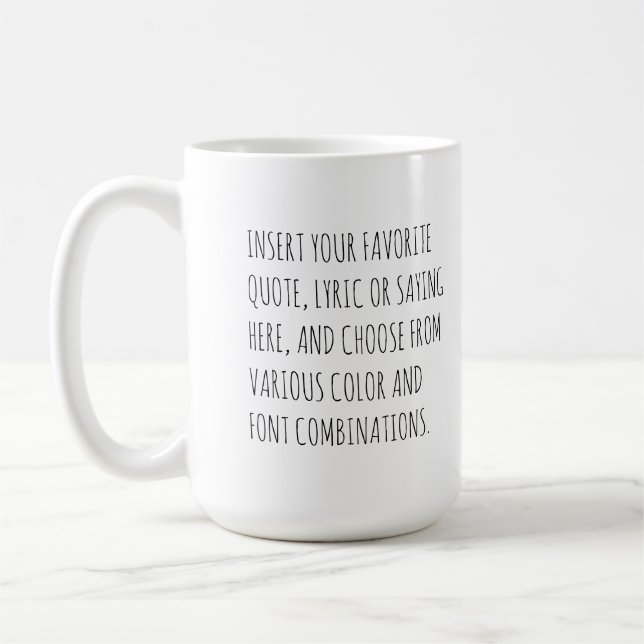 Café Caneca de Texto Personalizado com Suas Palavras Cu (Esquerda)