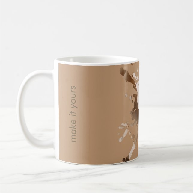Café Caneca de Textura de Papel Abstrato Bege - Monogra (Esquerda)