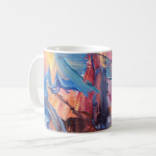 Café Caneca de Tinta a Óleo Abstrata Colour Rush (Frente Esquerda)