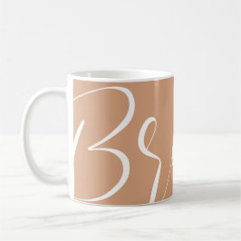 Café Caneca de Tipografia Branca Salmão Escuro