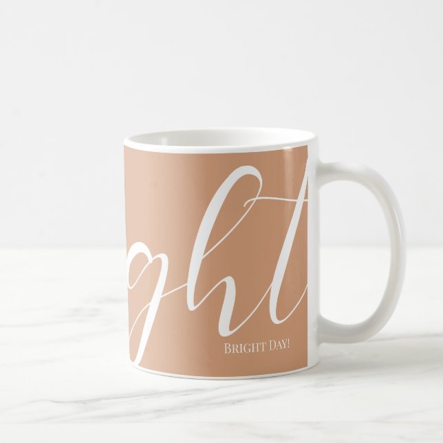 Café Caneca de Tipografia Branca Salmão Escuro (Direita)