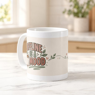 Café Caneca de Tipografia Contornada Offline É Um Humor