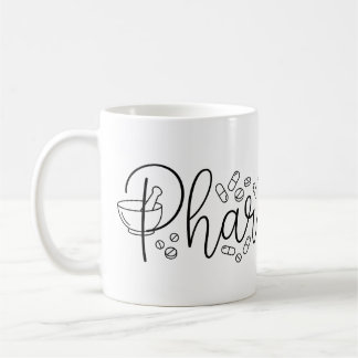 Café Caneca de Tipografia de Farmacêutico Artístico