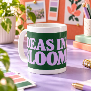 Café Caneca de Tipografia Floral Ousada Ideas in Bloom