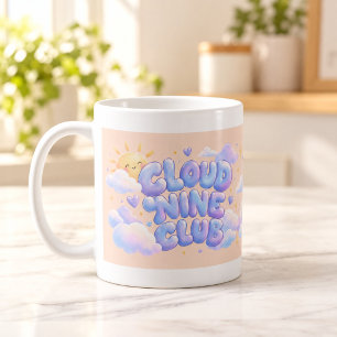 Café Caneca de Tipografia Fofa Cloud Nine Club