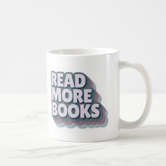 Café Caneca de Tipografia Retro Leia Mais Livros (Direita)