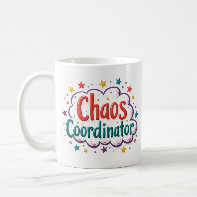 Café Caneca de Trabalho Divertida Coordenadora de Caos (Esquerda)
