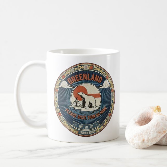 Café Caneca de Turismo da Gronelândia (Com Donut)