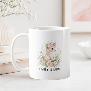 Café Caneca de Unicórnio da Floresta Personalizada com 