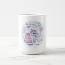 caneca de unicórnio de 1º aniversário