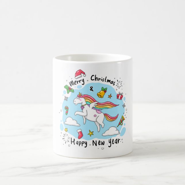 Café Caneca de Unicórnio de Natal Mágico (Centro)