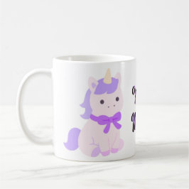 Café Caneca de Unicórnio Lavanda Sentado Kawaii Fofa