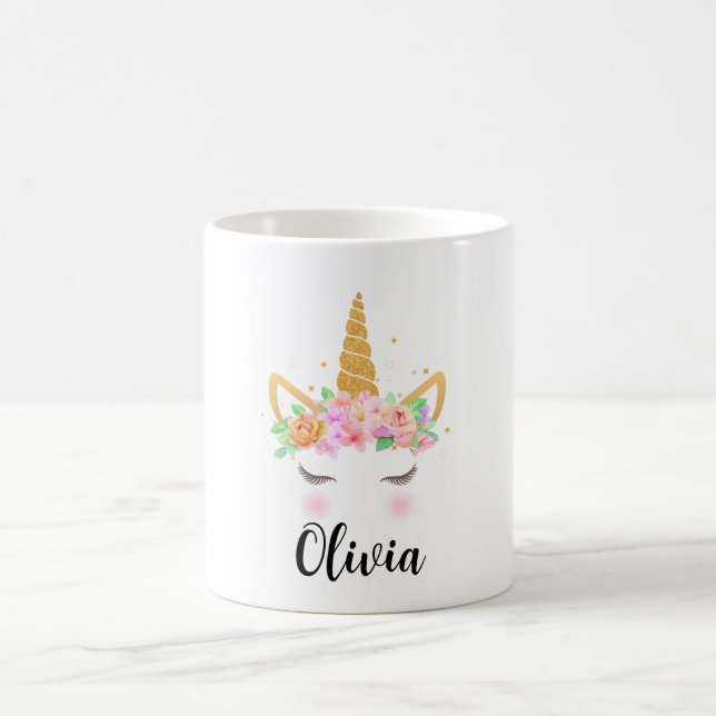 Café Caneca de unicórnio personalizada, presentes para  (Centro)