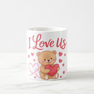 Café Caneca de Urso de Pelúcia 'Eu Amo Nós'