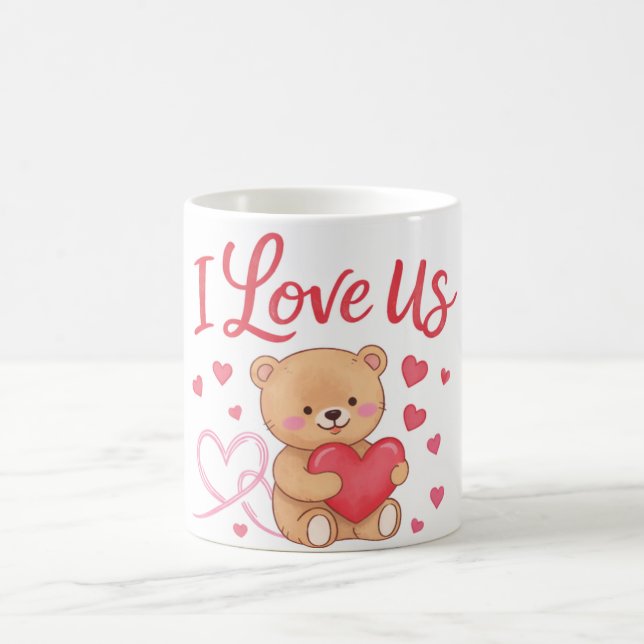 Café Caneca de Urso de Pelúcia 'Eu Amo Nós' (Centro)