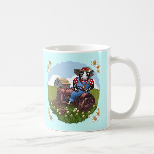 Café Caneca de Vaca Dirigindo Trator (Direita)