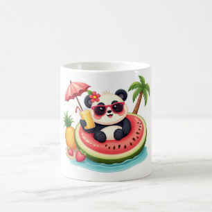 Café Caneca de Verão Flutuante de Kiwi Panda Tropical �