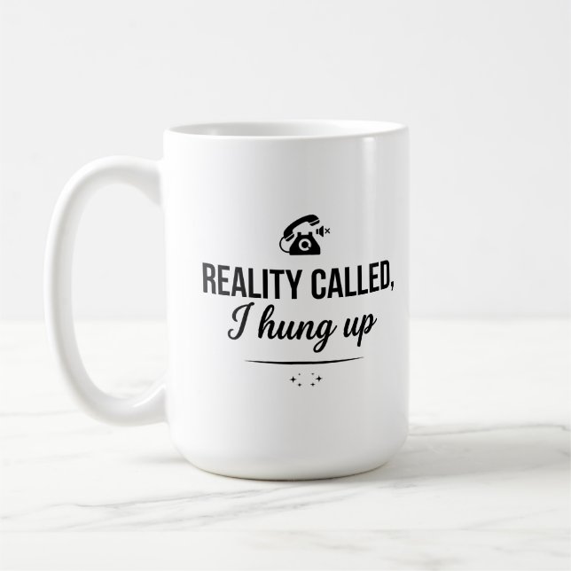 Café Caneca de Verificação da Realidade Divertida Cláss (Esquerda)