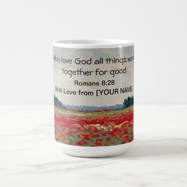 Café Caneca de Versículo Bíblico Personalizado "Todas a (Centro)