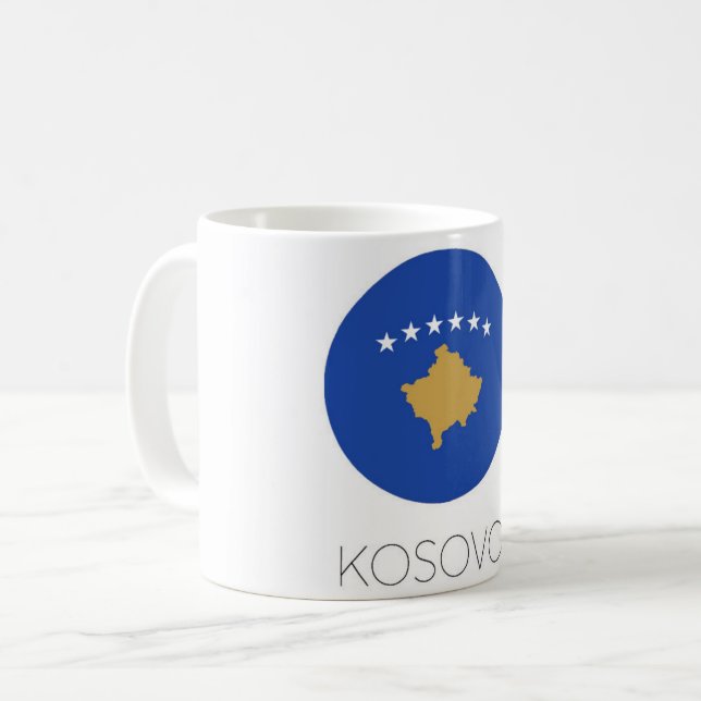 Café Caneca de Viagem Bandeira do Kosovo (Frente Esquerda)