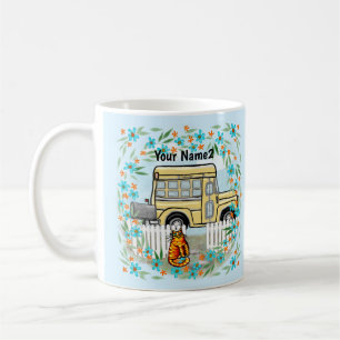 Café Caneca de viagem do dia do ônibus escolar