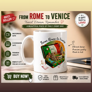 Café Caneca de Viagem Itália Roma para Veneza